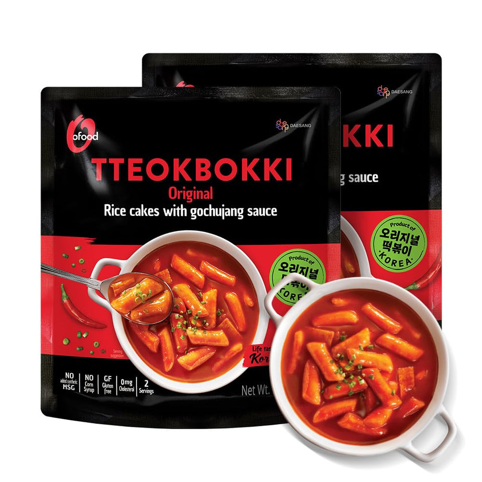 O’Food Tteokbokki Original Gochujang pack-2 in bright packaging for quick meals