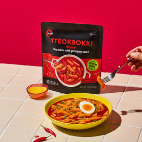 O’Food Tteokbokki Rose spicy carbonara pack-2, creamy heat in a bite