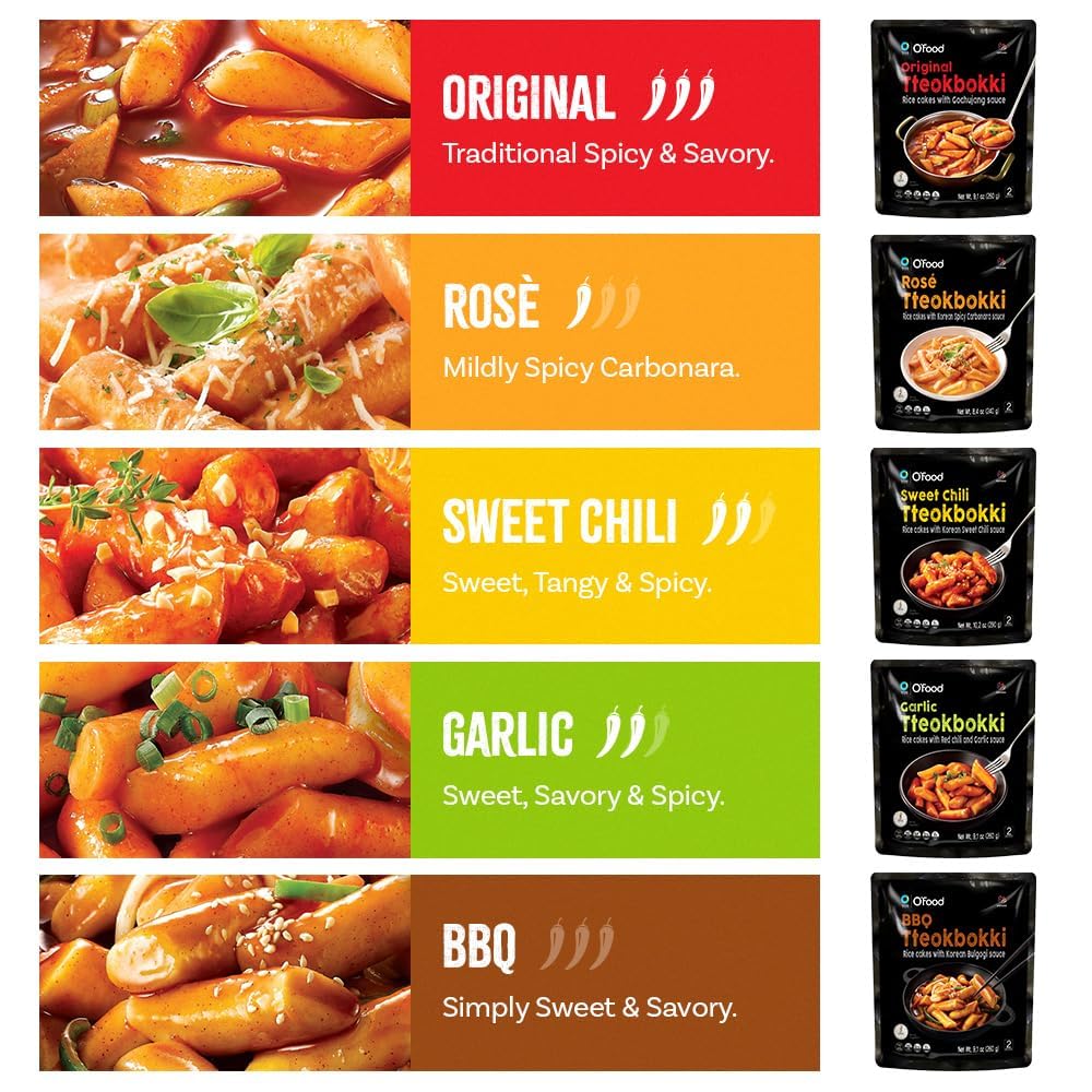 O’Food Tteokbokki Sweet Chili flavor pack-2, tangy heat for a fast bite