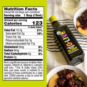 O-Live & Co. olive oil cooking finish conveys smooth texture and aroma.