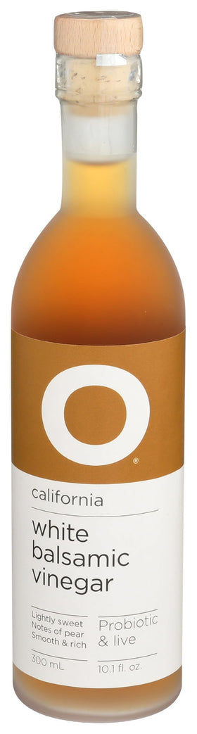 O Olive Oil White Balsamic Vinegar bottle with probiotic live cultures.