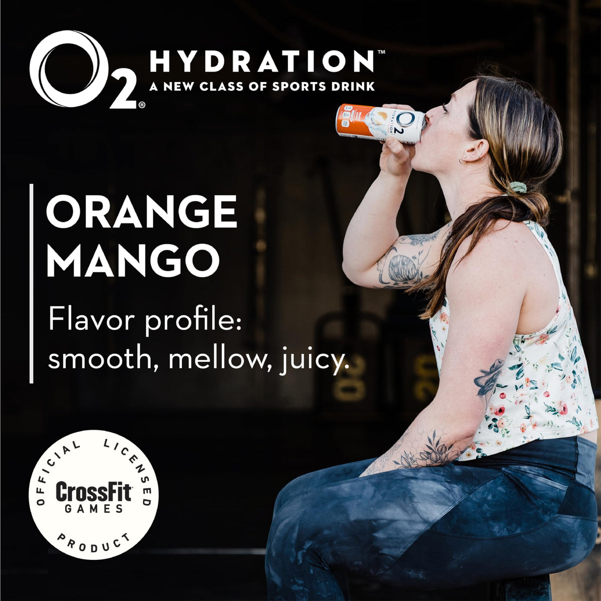 Refreshing, airy appearance of O2 post-workout drink.