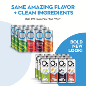 O2 light, refreshing oxygenated drink ideal for post-workout recovery rituals.