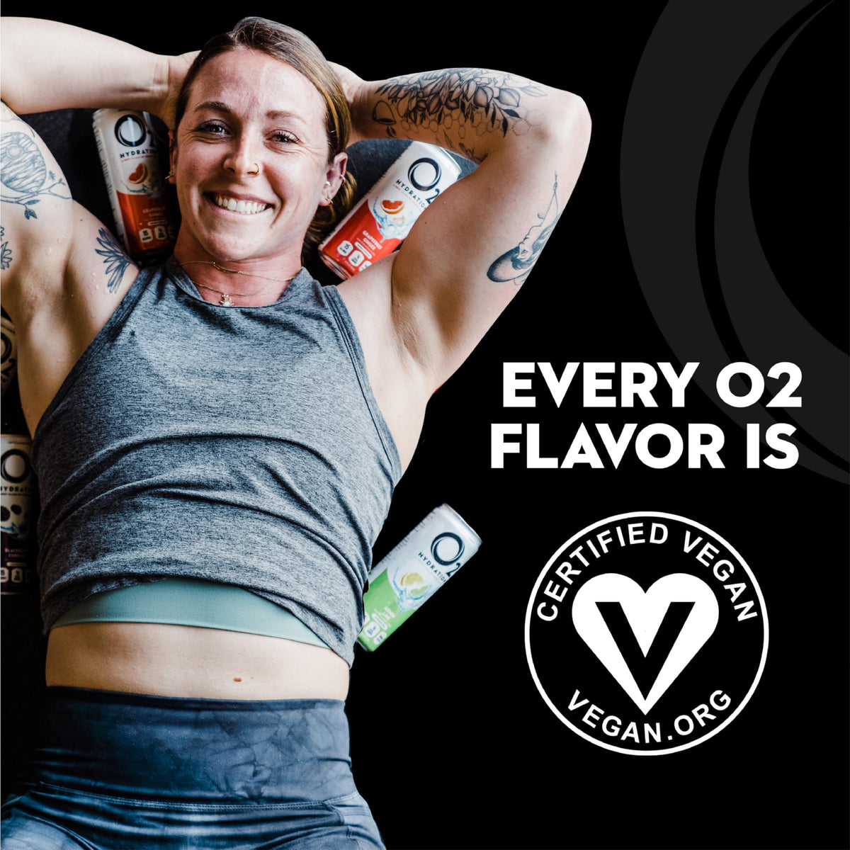 O2 twelve-ounce cans provide electrolyte-rich hydration for workouts and recovery.