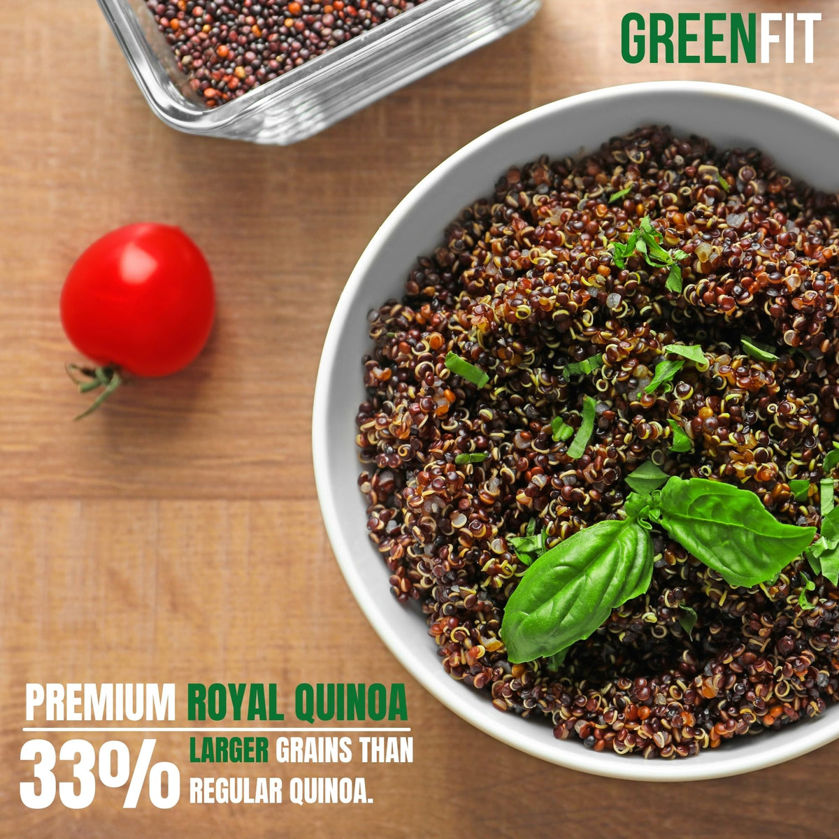 OA Quinoa Greenfit Royal Black Quinoa cooked fluffy grains in a bowl.