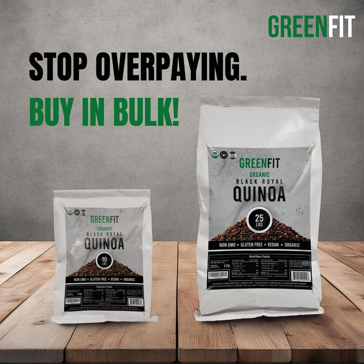OA Quinoa Greenfit Royal Black Quinoa raw grains reveal a rich, nutty aroma.