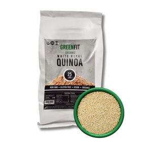OA QUINOA Greenfit Royal quinoa pack close-up, premium organic grain for versatile, protein-rich meals