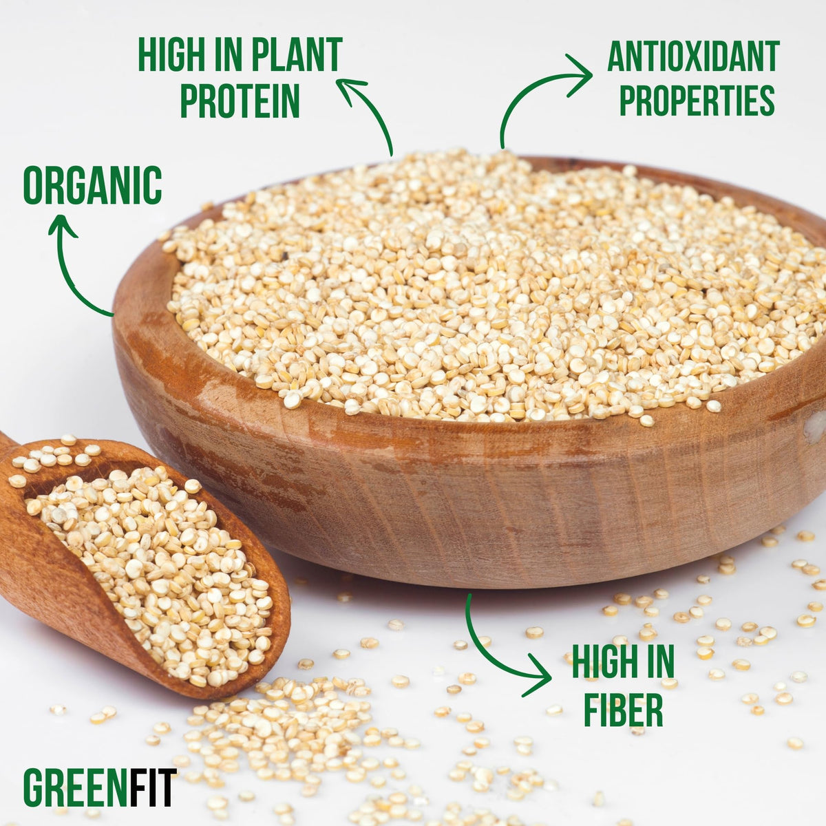 OA QUINOA Greenfit Royal quinoa prewashed bag, ready-to-cook convenience for busy cooks