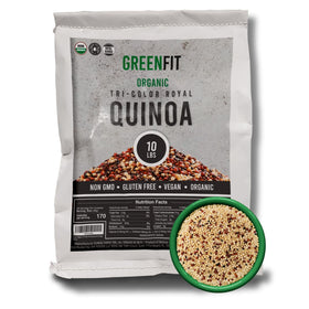OA QUINOA Greenfit Royal Tri-Color Quinoa front pack showing premium organic grains for versatile meals