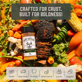 Oak & Antler Blacksmith Buttery Steak Rub on grill vegetables for savory balance.