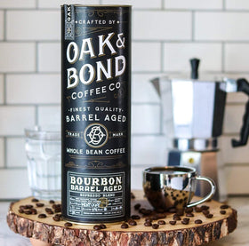 Oak & Bond espresso shot with crema highlights bold chocolate notes.