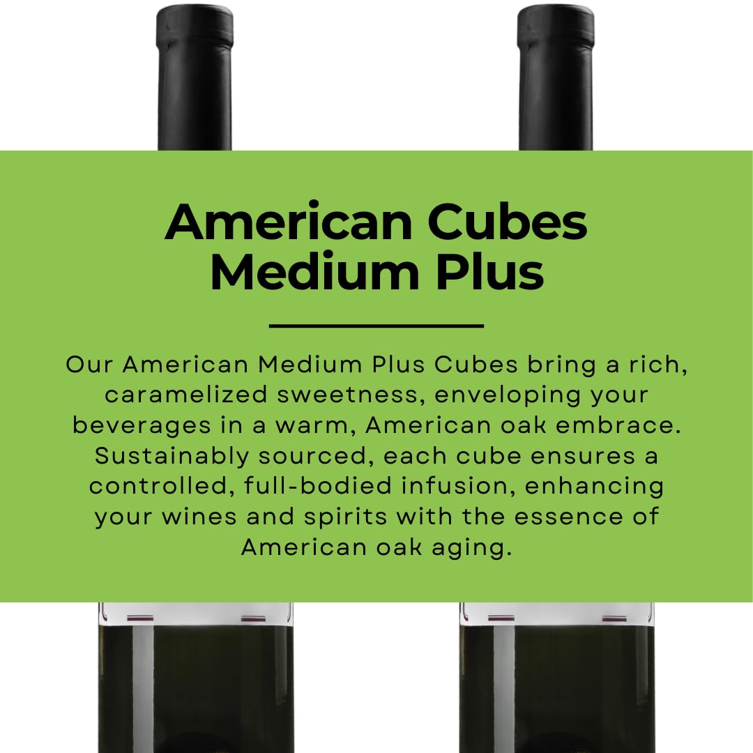 Oak Chips Inc. American Oak Cubes in wine glass showing oak aroma