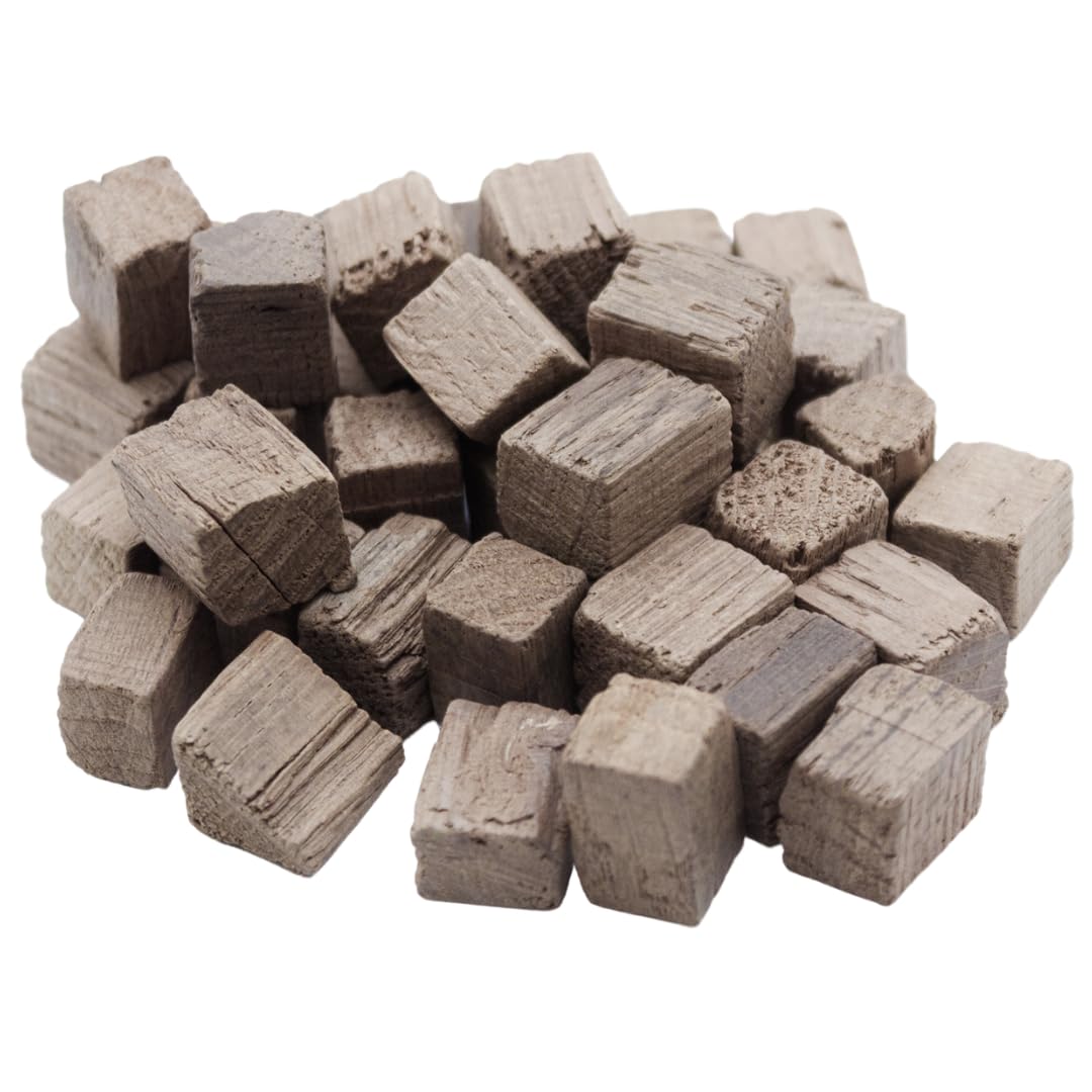 Oak Chips Inc. French Oak Cubes close-up wood texture highlighting flavor release