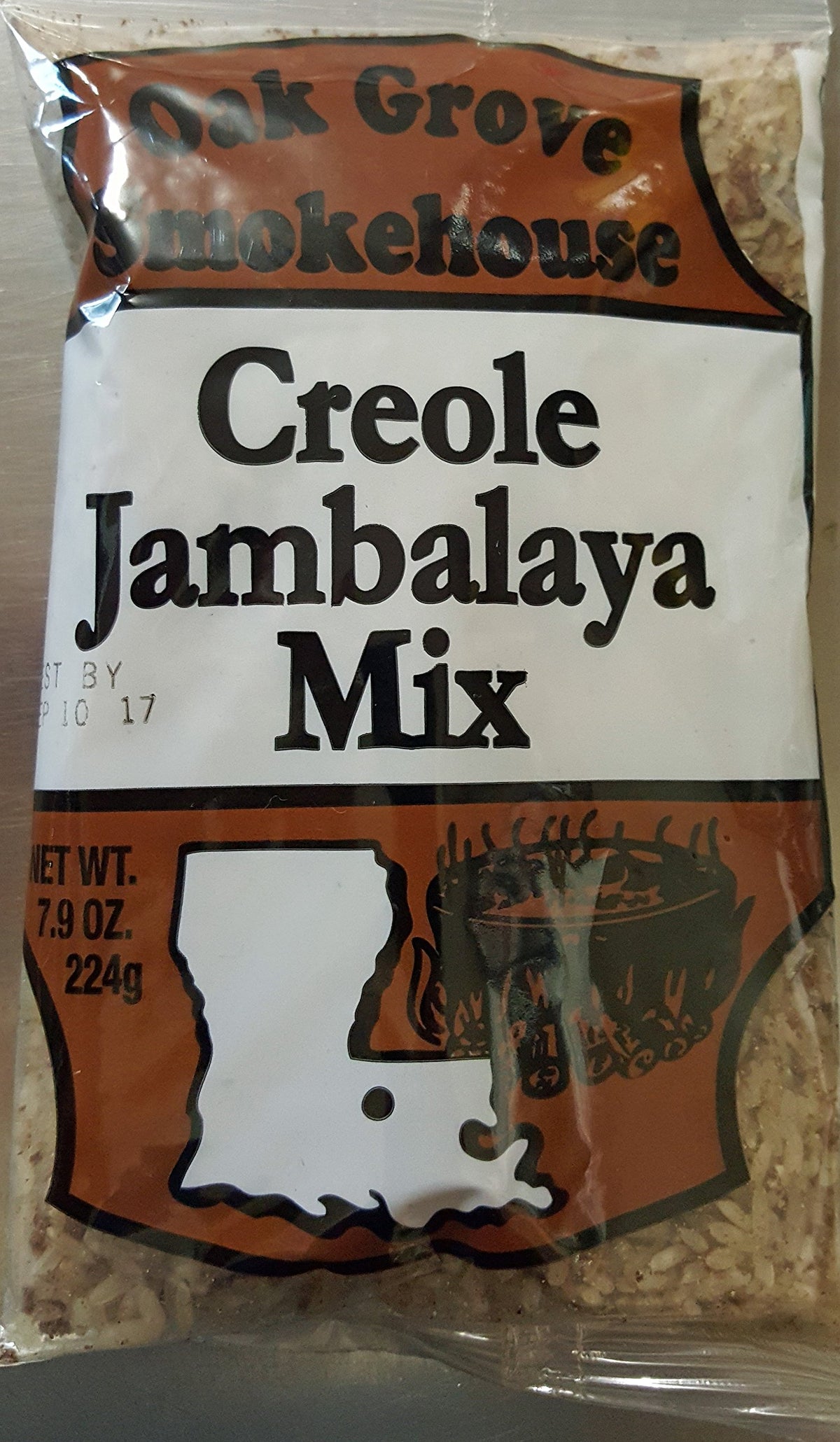 Oak Grove Smokehouse Creole Jambalaya Mix bags for easy weeknight prep.