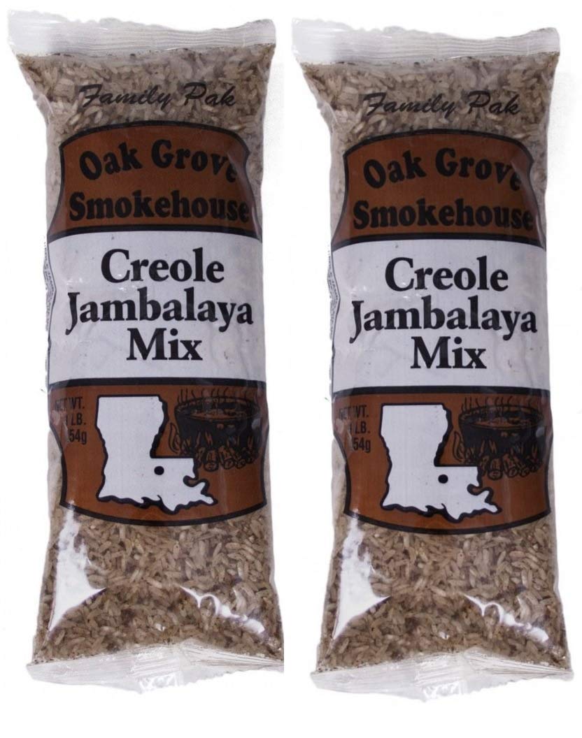 Oak Grove Smokehouse Creole Jambalaya Mix, pack of 2, ideal for quick family meals.