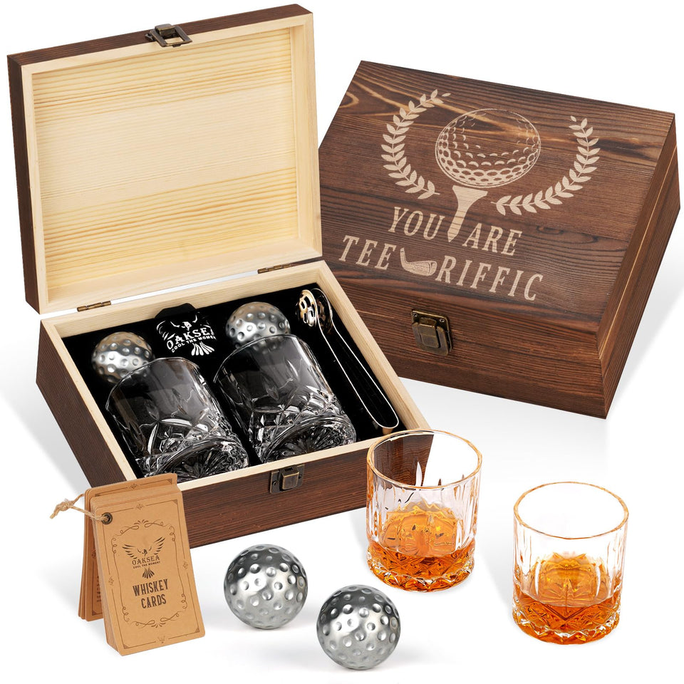 Oaksea golf-ball whiskey stones set keeps drinks cold without dilution