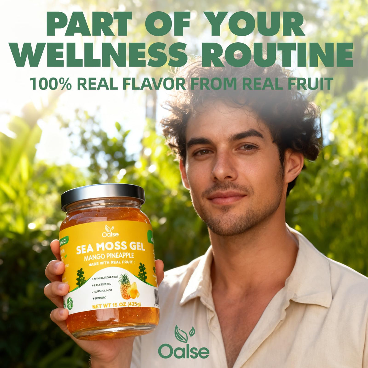 OALSE gel stirred into a smoothie for a creamy texture boost.