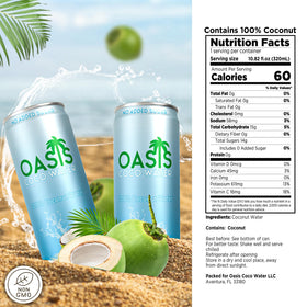 Oasis Coco Water poured into a glass for tasting.