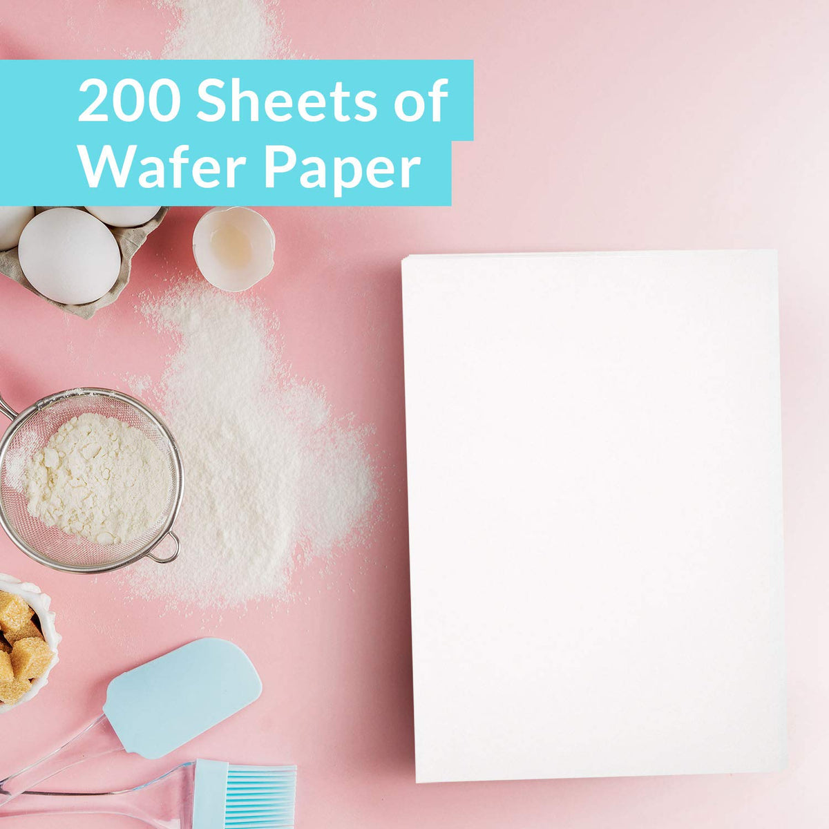 Oasis Supply edible ink printing on wafer paper for quick designs.