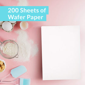 Oasis Supply edible ink printing on wafer paper for quick designs.