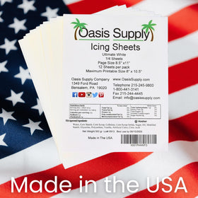 Oasis Supply made in USA bakery-grade icing sheets