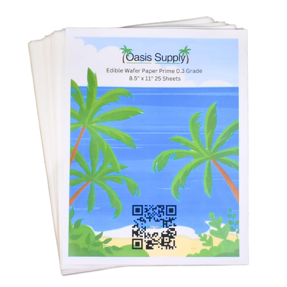 Oasis Supply wafer paper printed design preview demonstrating custom decorative motifs