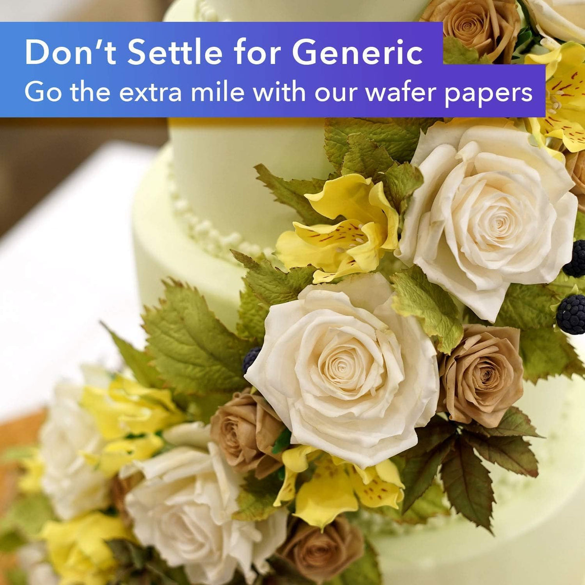 Oasis Supply wafer paper flowers and butterflies ideal for elegant cake décor