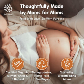 Oat Mama Moms sipping tea creates calm, supportive daily routine.