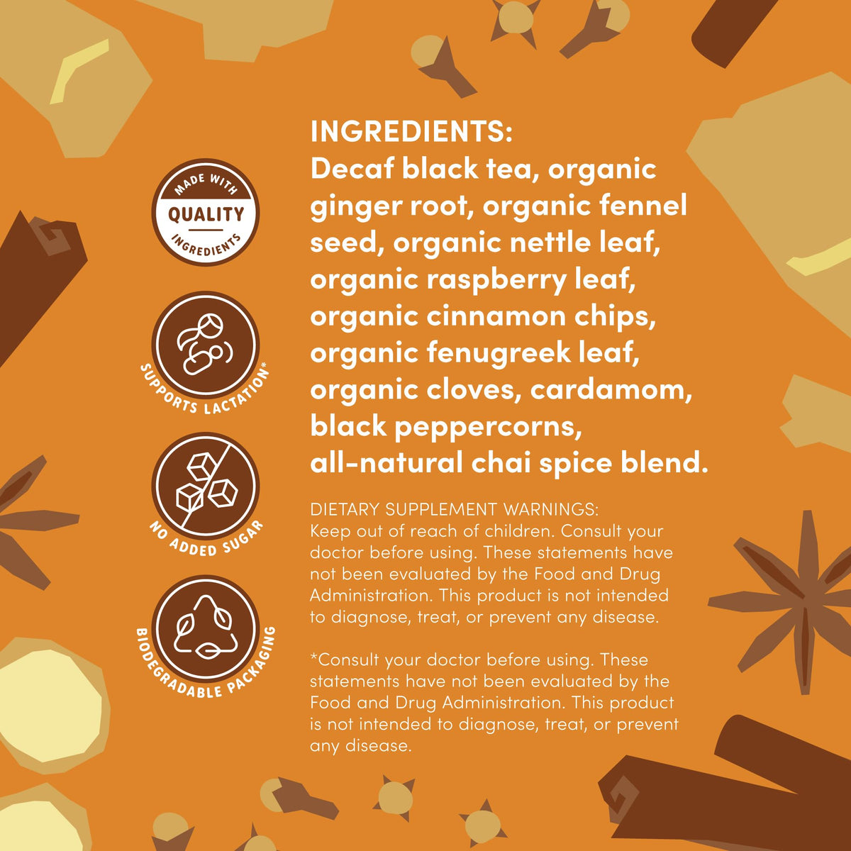 Oat Mama Postpartum Wellness shows soothing herbs for digestion and energy.
