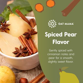 OAT MAMA Spiced Pear tea sachet ready to steep for convenient postpartum support.