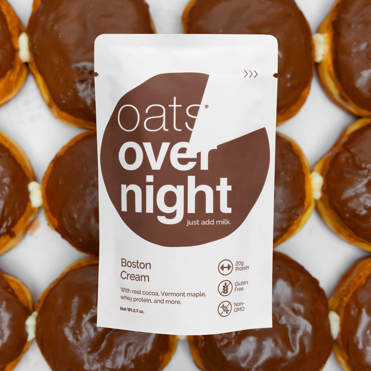 8-pack box communicates gluten-free, kosher, non-GMO credentials for variety.