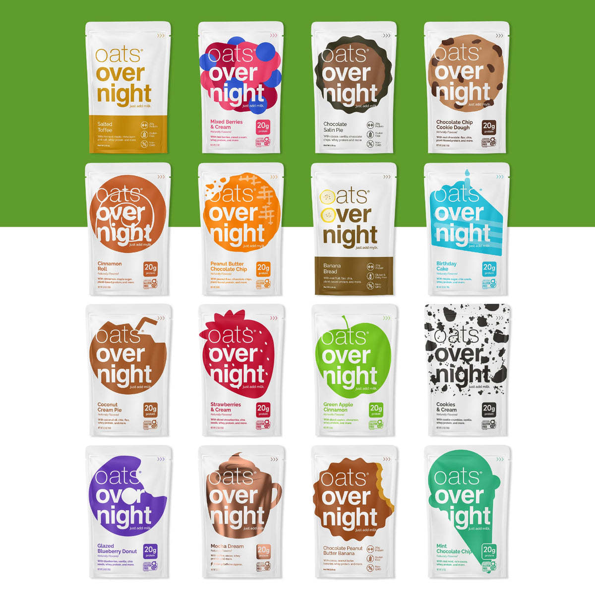 Oats Overnight chocolate peanut butter banana flavor, breakfast or post-workout