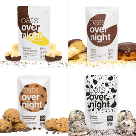 Oats Overnight cookies & cream flavor offers high-protein, high-fiber mornings.