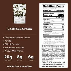 Morning routine shot with Cookies & Cream overnight oats