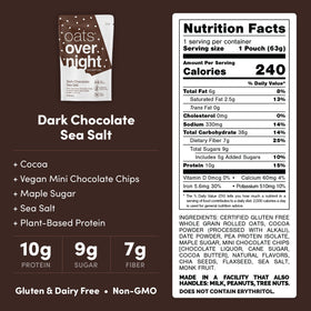 Oats Overnight Dark Chocolate Sea Salt individual packet, quick morning option.