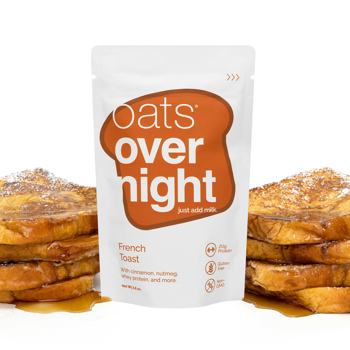 Oats Overnight French Toast multi-pack - value-packed breakfasts for busy mornings.