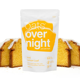 Oats Overnight iced lemon loaf ready-to-eat protein breakfast option on the go.
