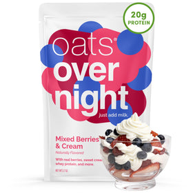 Oats Overnight Mixed Berries & Cream pack ready for a protein-packed breakfast