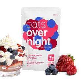 Oats Overnight Mixed Berries & Cream 8-pack on display for convenient purchase