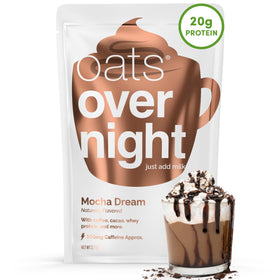 Oats Overnight Mocha Dream pack showing convenient, protein-packed breakfast.