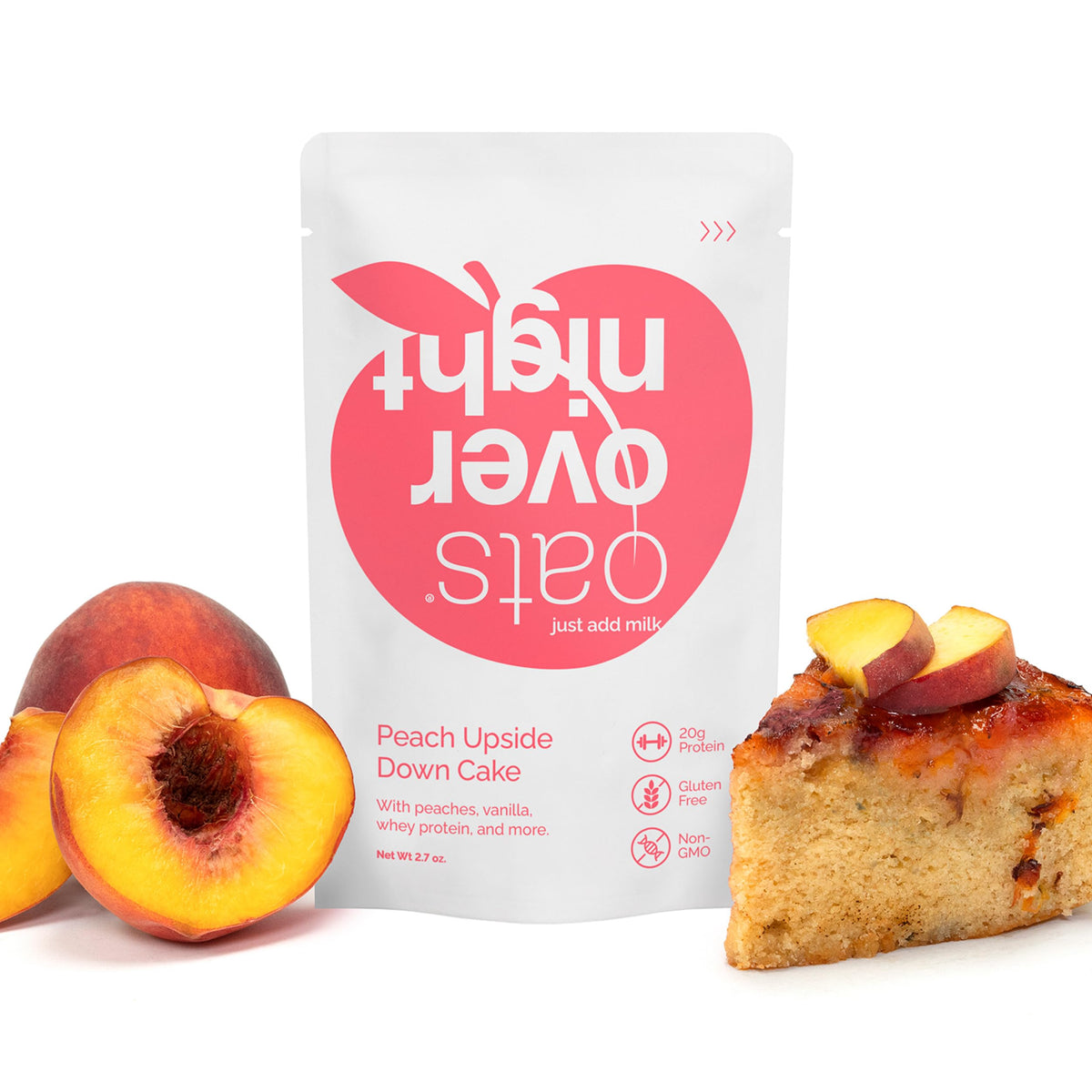 Served peach breakfast with creamy texture