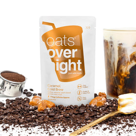 Oats Overnight ready-to-drink image shows an on-the-go breakfast solution