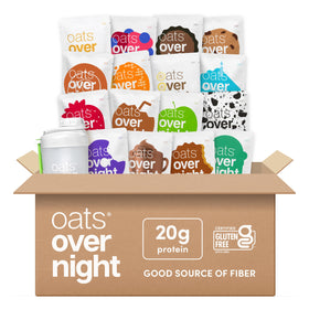 Oats Overnight ultimate variety pack with shaker bottle, convenient grab-and-go breakfast