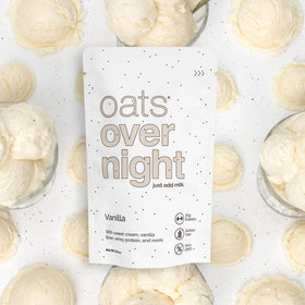 Detail of whey protein and ingredients in Oats Overnight Vanilla.