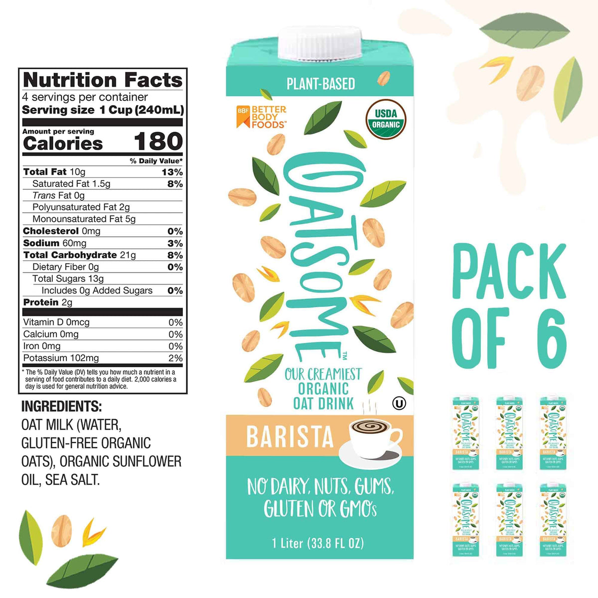 Oatsome Barista creamy oat used in cooking and dessert recipes.