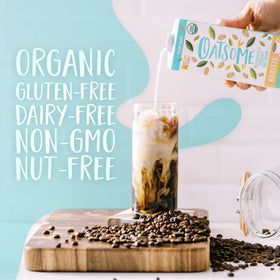 Oatsome Barista frothy milk ideal for cappuccinos and coffee drinks.