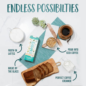 Oatsome Barista steamed latte with silky foam and dairy-free texture.