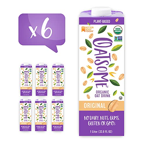 Oatsome Organic Oat Milk carton, creamy dairy-free option for coffee and cereal