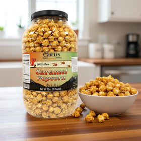 OBELYS Caramel Popcorn Crunch close-up of crisp kernels and glossy caramel for indulgent texture