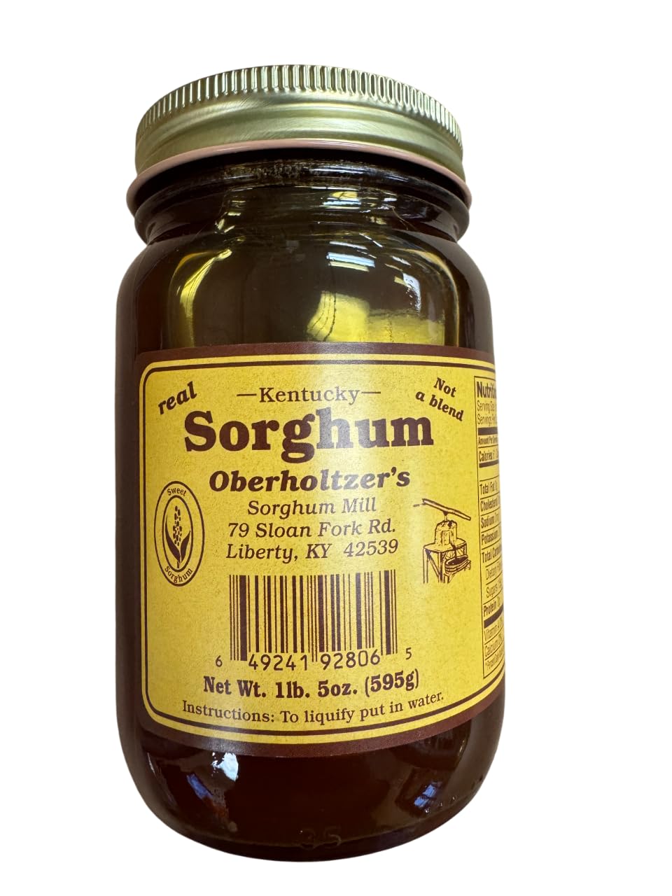 Oberholtzer's Pure Kentucky Sorghum bottle ready for drizzle and glaze.